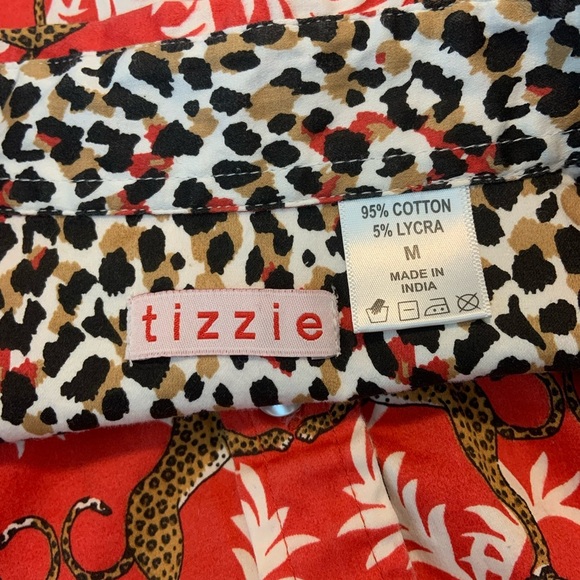 Tizzie Womens Button Down Long-sleeve Jaguar leopard graphic print size M - Picture 4 of 12